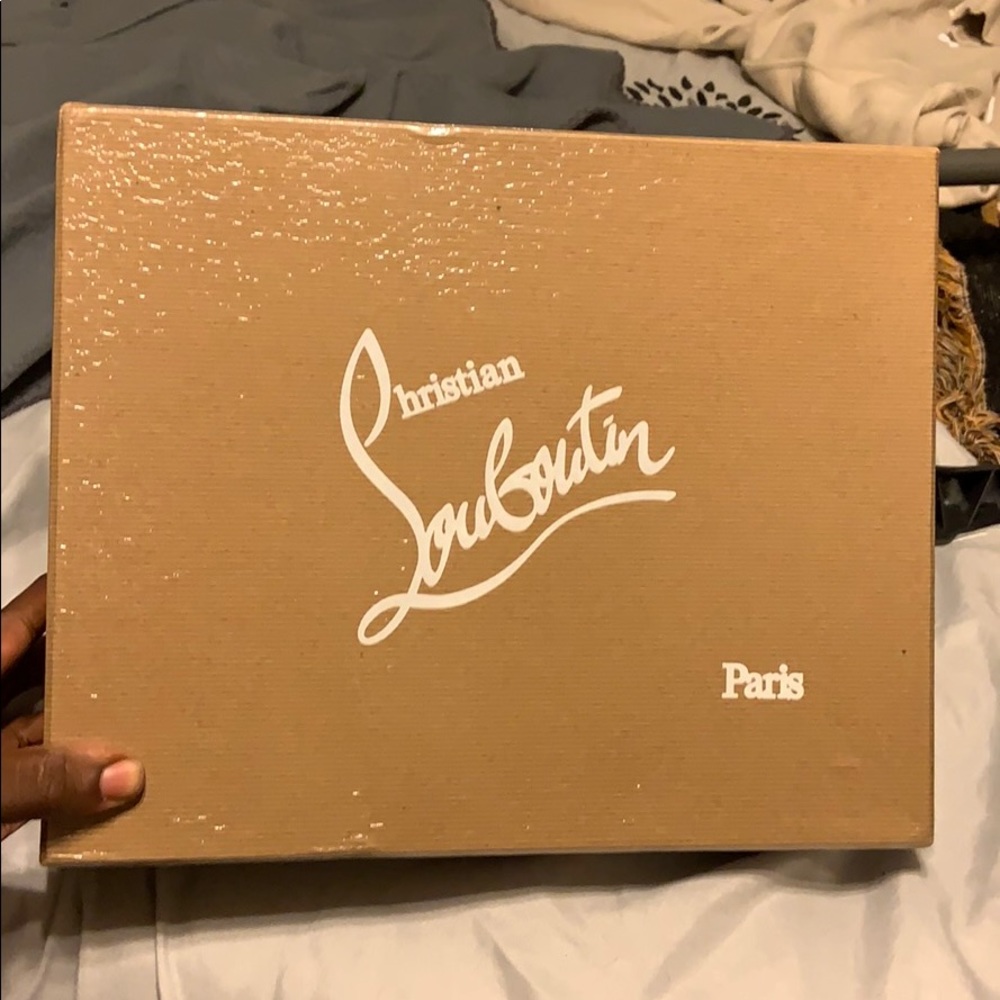 Beige High Top Christian Louboutin Sneakers w/ Box